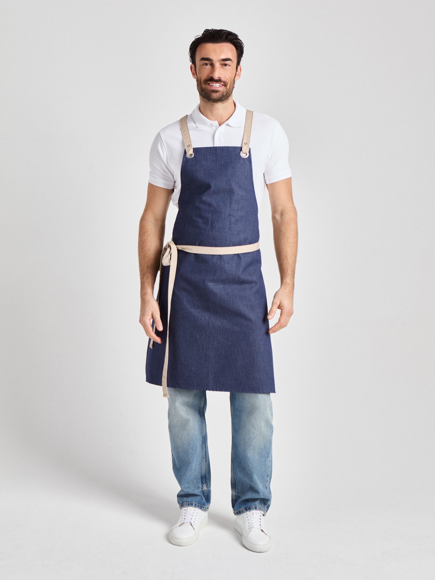 Latzschürze mit Ösen Potenza X Jeans - denim